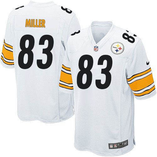 Men Pittsburgh Steelers 83 Heath Miller Nike White Game NFL Jersey